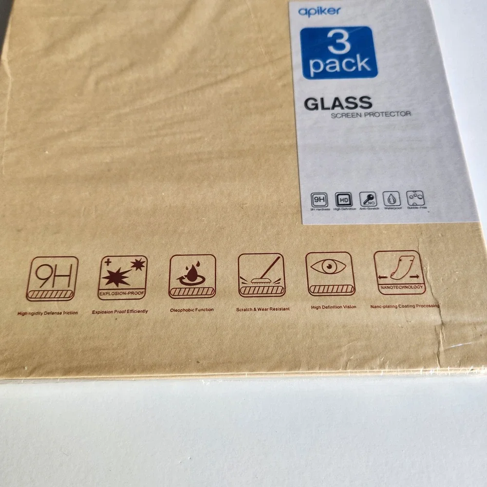 Apiker iPad 10.2 Tempered Glass Screen Protector 2 Pack 9H Hardness Clear